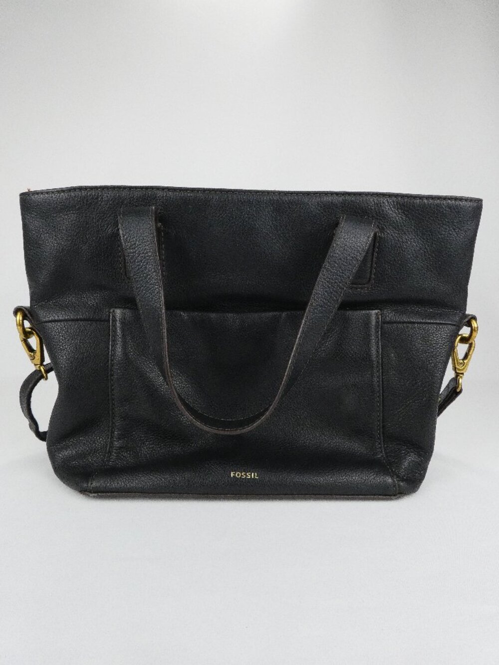 Fossil Emerson Black Pebbled Leather Satchel Bag Womens Crossbody SHB1534 Purse